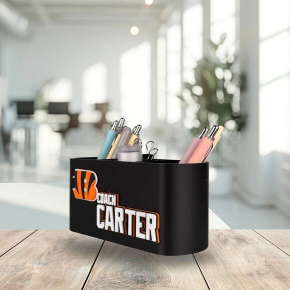Personalized Cincinnati Bengals Desk Organizer, Bengals Gift, Desk Accessories - Picture 6 of 10